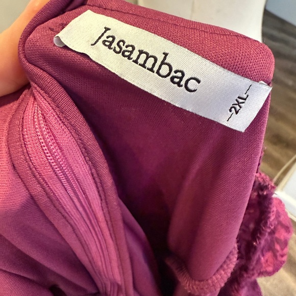 Jasambac Magenta Lace Long Sleeve Dress – Size 2XL 💜 - Picture 3 of 4